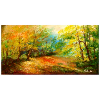 W kolorach jesieni obraz olejny 30-60cm, Grażyna Potocka, obrazy olejne