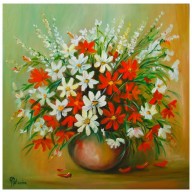 Polne kwiaty 50-50cm  obraz olejny