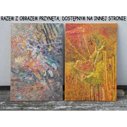 Eryk Maler - obrazy olejne - Czerwony i zielony, rudy, 120x80, 2020 foto #1