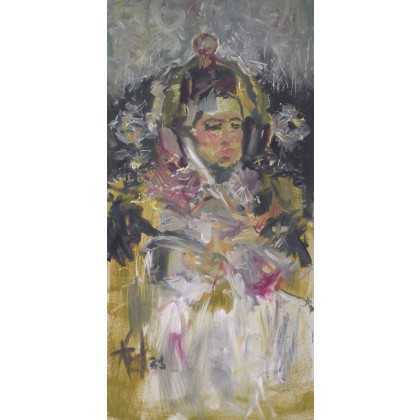 Grawitas, ciąża, 90x45, Eryk Maler, obrazy olejne