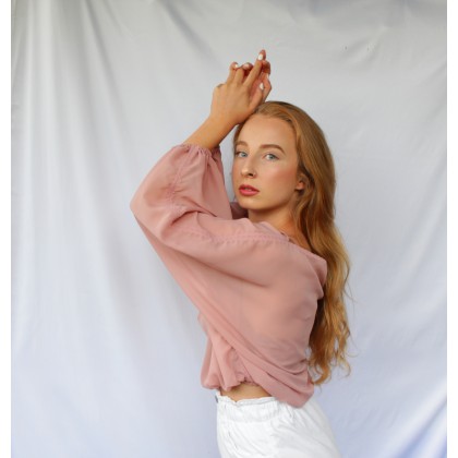 BARSKA - bluzki - bluzka szyfonowa - pudrowy róż foto #3