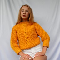 sweterek z warkoczem