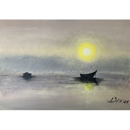 Wschód słońca nad Pogorią, Katarzyna Lis, obrazy akryl