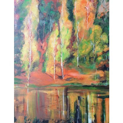 Autumn reflections, Ewa Mościszko, obrazy akryl