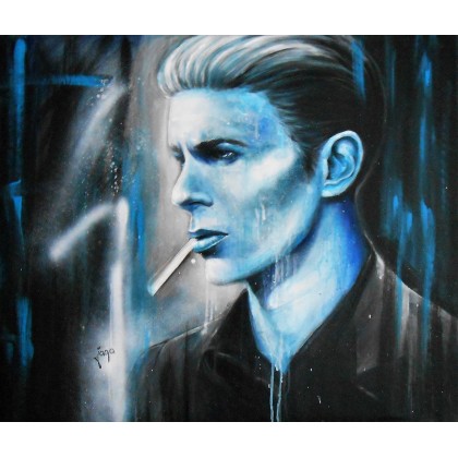 David Bowie niebieski, Jaga Szczepanik, obrazy akryl