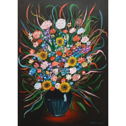 Bukiet Kwiatów 1, Sylwia Młodziejewska, obrazy akryl