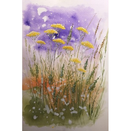 Jolanta Zdanowicz - obrazy akwarela - Łąka - akwarela w oprawie foto #1