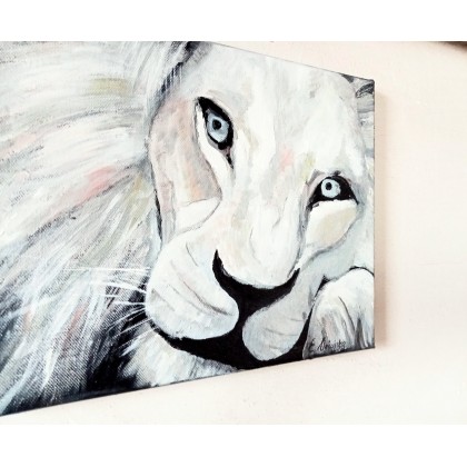 Ewa Mościszko - obrazy akryl - white lion foto #1