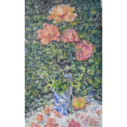 Róże, 60x100, Eryk Maler, obrazy olejne