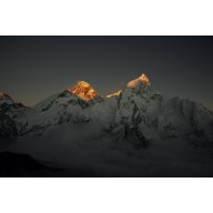 Everest i Lhotse o zachodzie