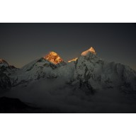 Everest i Lhotse o zachodzie