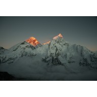 Everest i Lhotse o zachodzie