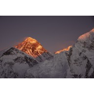 Everest i Lhotse o zachodzie