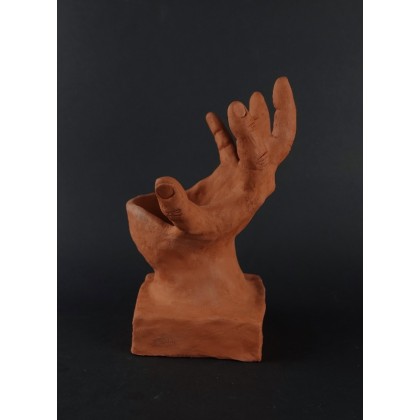 Rzeźba / doniczka -ręka, Edyta Mądzelewska, rzeźby