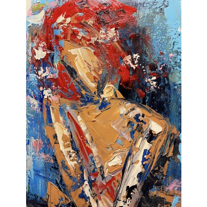 Natalia Stanova - obrazy akryl - Obraz 80/60 Abstrakcja Kobieta Czerwień foto #4