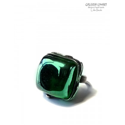 Galeria LiMaRt - pierścionki - Zielony kwarc pierścionek unikatowy han foto #2