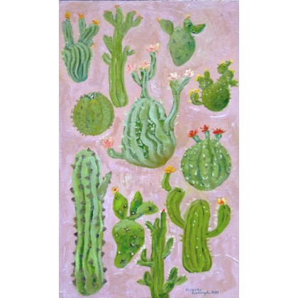 Kaktusy, Elżbieta Goszczycka, obrazy olejne