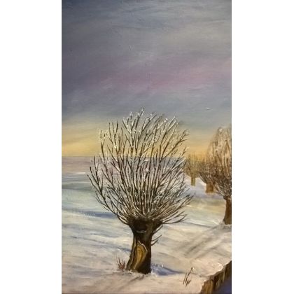 Bogumiła Szufnara - obrazy akryl - Wierzby zimą foto #2