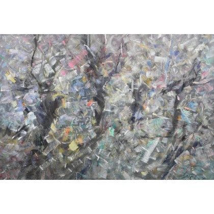 Eryk Maler, Deszcz, 100x70 cm, 2022, Eryk Maler, obrazy olejne