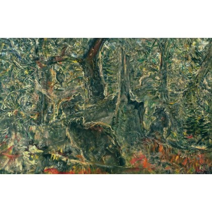 Sprzątanie Lasu, 120x80 cm, Eryk Maler, obrazy olejne