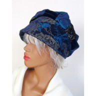 czapka beret z rondem