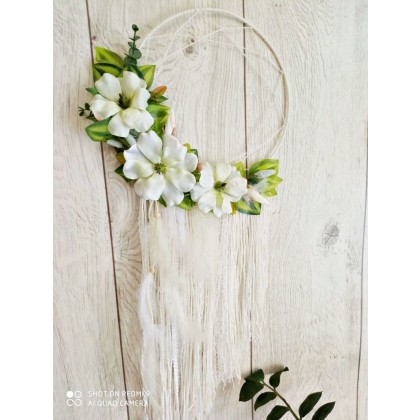 PasjamiArt - dekory wiszące - Kwiatowy łapacz snów foto #2