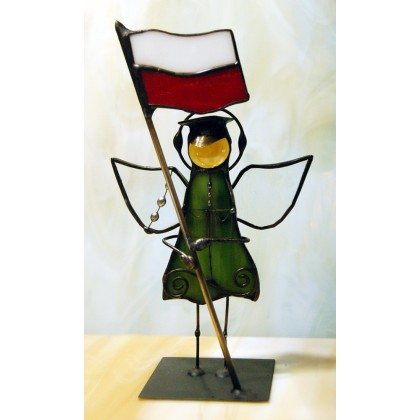 Aniołek witrażowy 3D żołnierz, Aleksander Makarski, anioły i aniołki