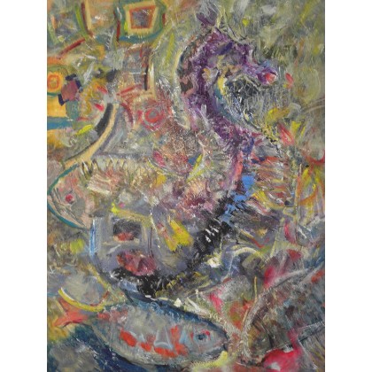 K, szachowy, 60x80 cm, Eryk Maler, obrazy olejne