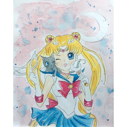 Sailor Moon, Marcin Waśka, obrazy akwarela