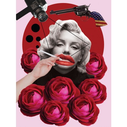 Monroe na luzie, Marcin Waśka, kolaż cyfrowy