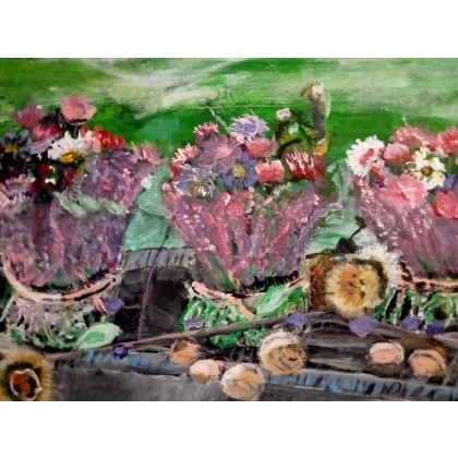 Kwiatowy ogródek, Krystyna Mościszko, obrazy akryl