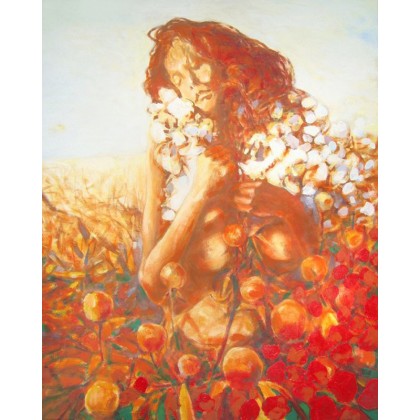 W Kwiatach obraz akrylowy, Krzysztof Krawiec, obrazy akryl
