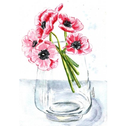 Kwiaty, Bożena Ronowska, obrazy akwarela
