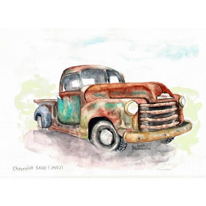 Chevrolet 3100 z 1950 r., Bożena Ronowska, obrazy akwarela