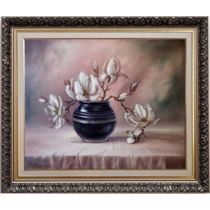 Lidia Olbrycht - obrazy olejne - Magnolia, ręcznie malowany obraz olejny foto #2