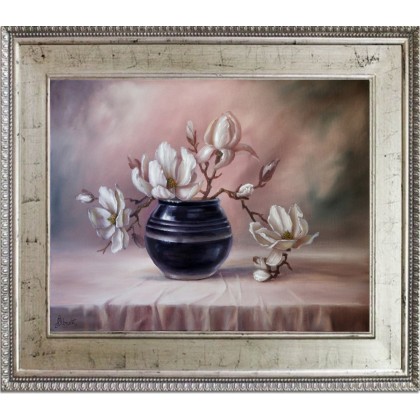 Lidia Olbrycht - obrazy olejne - Magnolia, ręcznie malowany obraz olejny foto #3