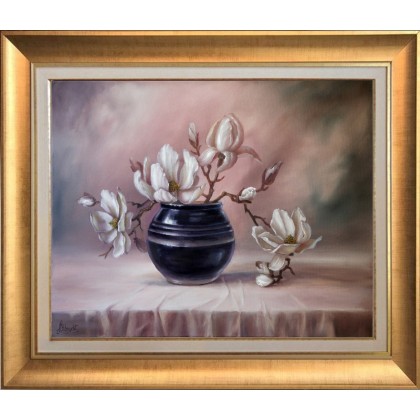 Lidia Olbrycht - obrazy olejne - Magnolia, ręcznie malowany obraz olejny foto #4