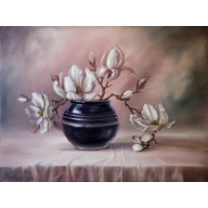 Magnolia, ręcznie malowany obraz olejny