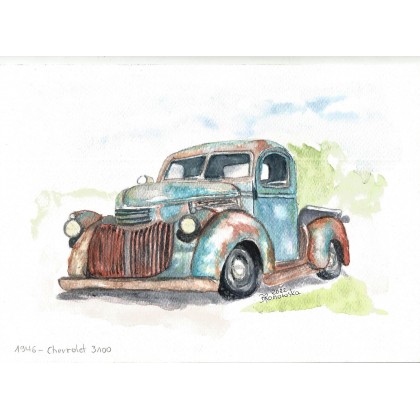 Chevrolet 3100 z 1946 r., Bożena Ronowska, obrazy akwarela