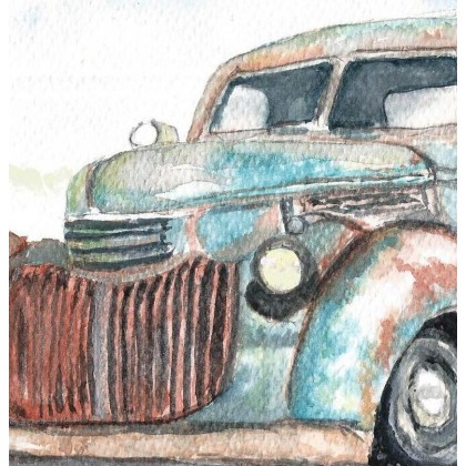 Bożena Ronowska - obrazy akwarela - Chevrolet 3100 z 1946 r. foto #1
