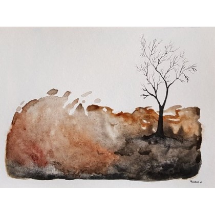 Paulina Lebida - obrazy akwarela - Drzewa- praca wykonana akwarelą foto #1