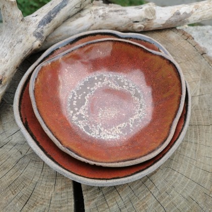 ceramiczne miski, komplet (c371), Shiraja, naczynia