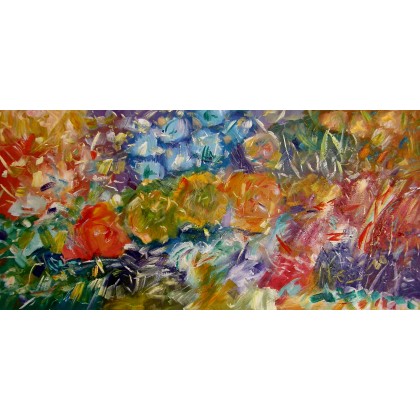 Czerń i fiolet, 60x120cm, 2022, Eryk Maler, obrazy olejne