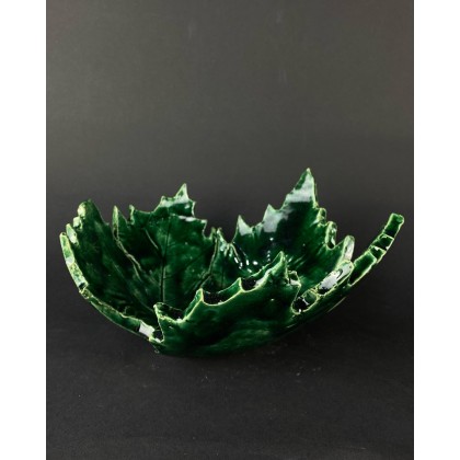 Edyta Mądzelewska - naczynia - Ceramiczna misa w kształcie liścia foto #2