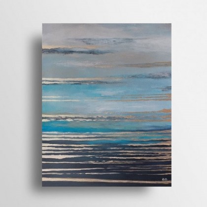 Morze ze złotem  - obraz akrylowy, Paulina Lebida, obrazy akryl