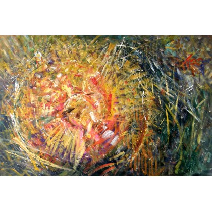 Gong, 120x80 cm, 2022, Eryk Maler, obrazy olejne