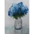 Niebieskie kwiaty -praca wykonana pastel