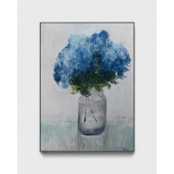 Niebieskie kwiaty -praca wykonana pastel