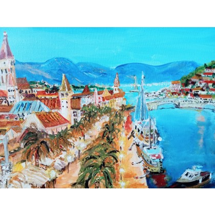 Chorwacja Trogir, Krystyna Mościszko, obrazy akryl