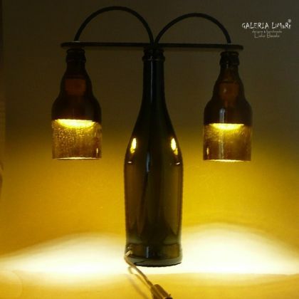 Galeria LiMaRt - upcycling design - Lampa z ręcznie ciętych butele foto #1
